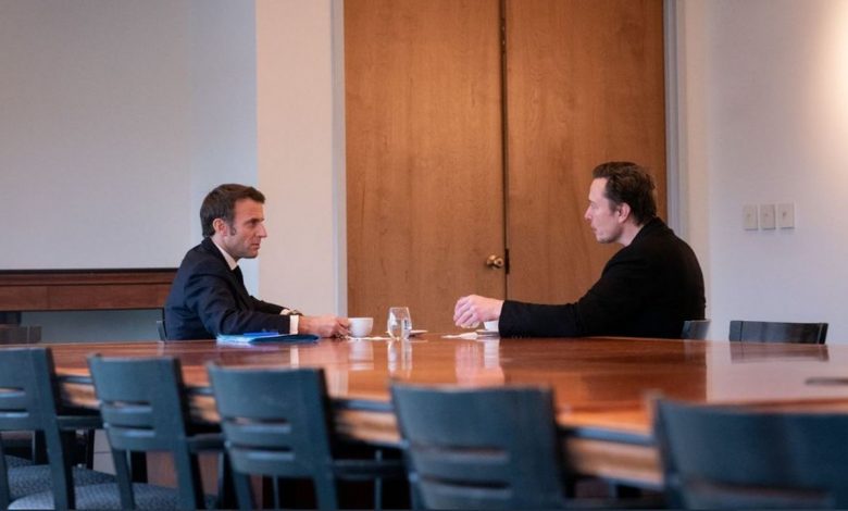 Emmanuel Macron et Elon Musk