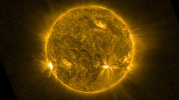 Watch the 'solar serpent' slither across the surface of the sun ahead of a massive eruption